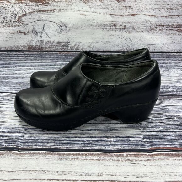 Dansko Stacie Black Leather Comfort Clogs, Women’s Size 11 - Picture 3 of 8